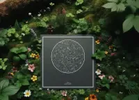 Starrymaps Poster on a forest floor, square size.